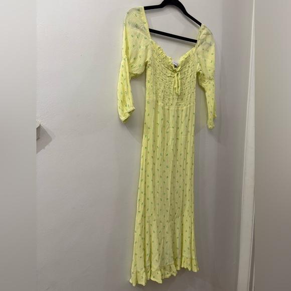 Faithfull the Brand Lemon Floral Smocked Dress - medium - 3/4 sleeve - Picture 1 of 8